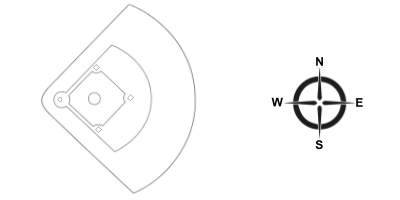 baseball field facing east