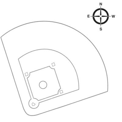 outline of a baseball field