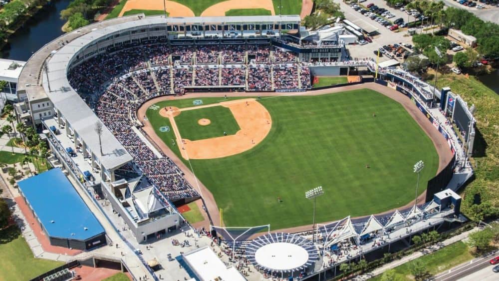 shade behind home plate at George M. Steinbrenner field