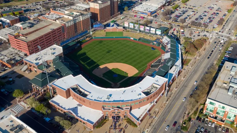 Chickasaw Bricktown Ballpark shaded