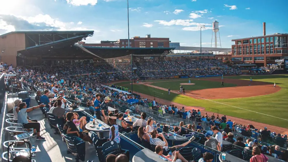 Durham Bulls Athletic Park seats in shade