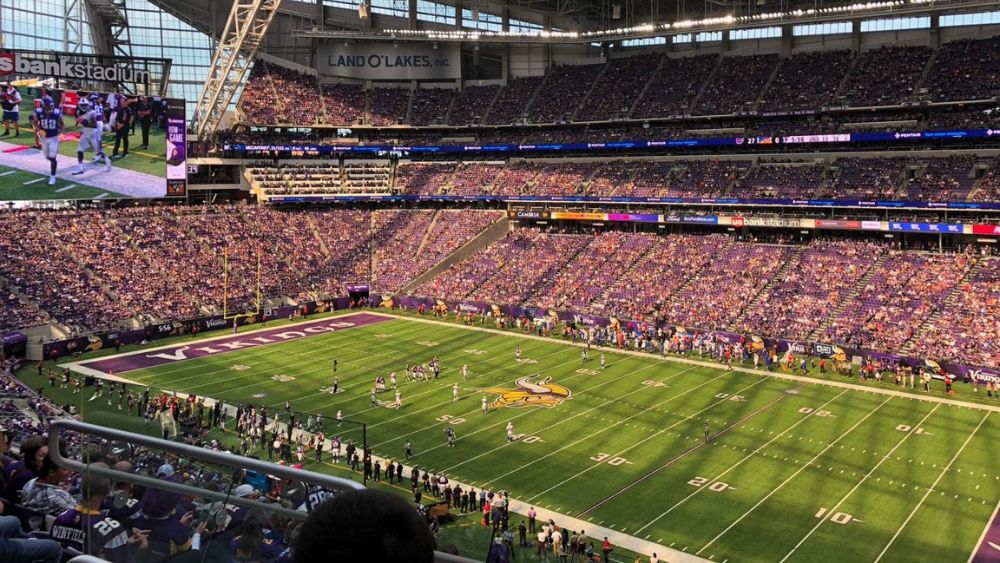 U.S. Bank Stadium in the shade